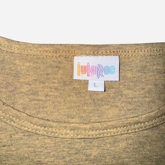 Lularoe "Gigi" Heather Mustard Half Sleeve T-Shirt - Picture 6 of 8